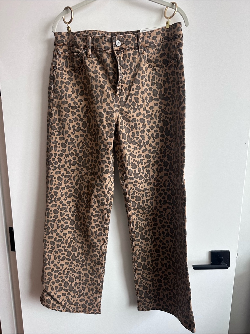 American Eagle Outfitters Stretch High-Waisted Stovepipe Leopard Ankle Pant